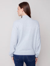 Load image into Gallery viewer, Charlie B C2539 Quarter Zip High Collar Contrast Color Sweater FW23
