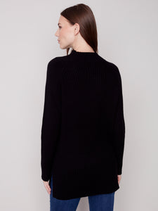 Charlie B C2597 Mock Neck Raglan Sleeve Sweater FW23