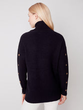 Load image into Gallery viewer, Charlie B C2604 Turtleneck Solid with Button Back Sleeve Sweater FW23
