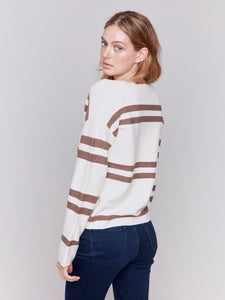 Charlie B C2653 927B Stripe Sweater FW24