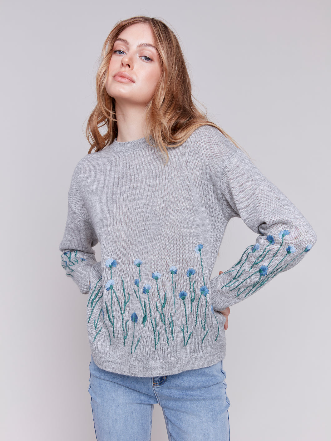 Charlie B C2673 Flower Sweater FW24
