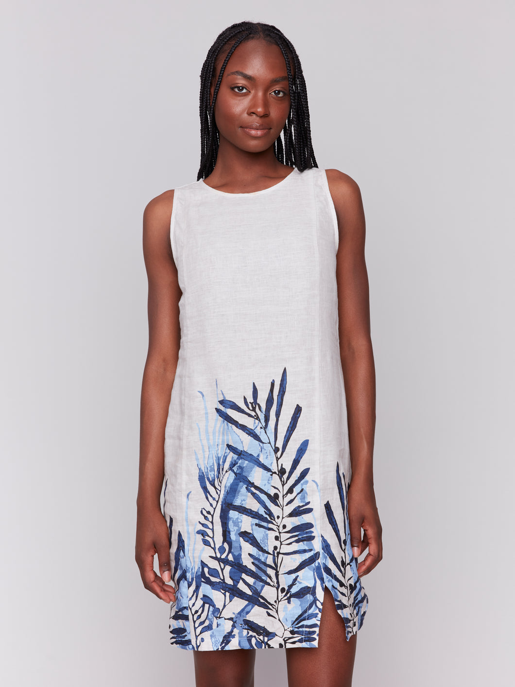 Charlie B C3204B Printed Crew Neck Dress SS25