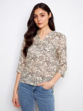 Load image into Gallery viewer, Charlie B C4188AR Roll Up Sleeve Cotton Top SS26
