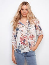 Load image into Gallery viewer, Charlie B C4188AR Roll Up Sleeve Cotton Top SS26
