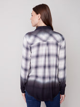 Load image into Gallery viewer, Charlie B C4490D Dip Dye Plaid Blouse with Front Tab FW23
