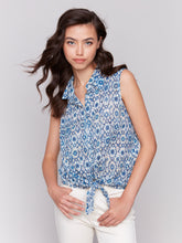 Load image into Gallery viewer, Charlie B C4541R Front Tie Cotton Shirt SS25
