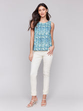 Load image into Gallery viewer, Charlie B C4543PR Linen Top with Slit SS25
