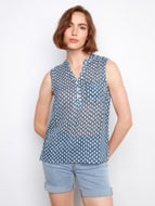 Charlie B C4606DR Cotton Gauze Sleeveless Blouse SS26