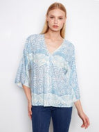 Charlie B C4650-808B 3/4 Sleeve Blouse Front Button SS26