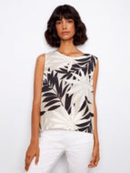 Charlie B C4653-229B Printed Sleeveless Blouse Back Button SS26