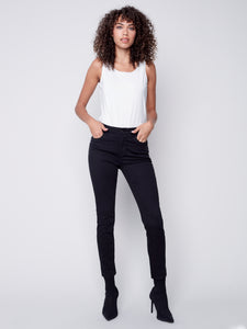 Charlie B C5430 Decorative Zipper Pocket Skinny Leg Jean