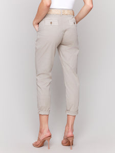Charlie B C5625 Slim Leg Pant With Belt SS25