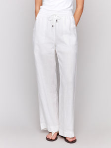 Charlie B C5655 Linen Wide Leg Pant SS25
