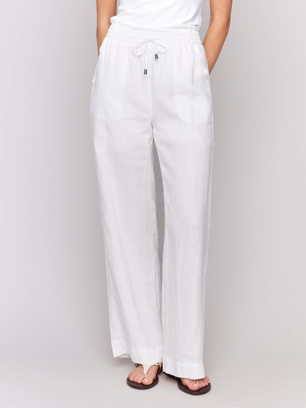Charlie B C5655 Linen Wide Leg Pant SS25