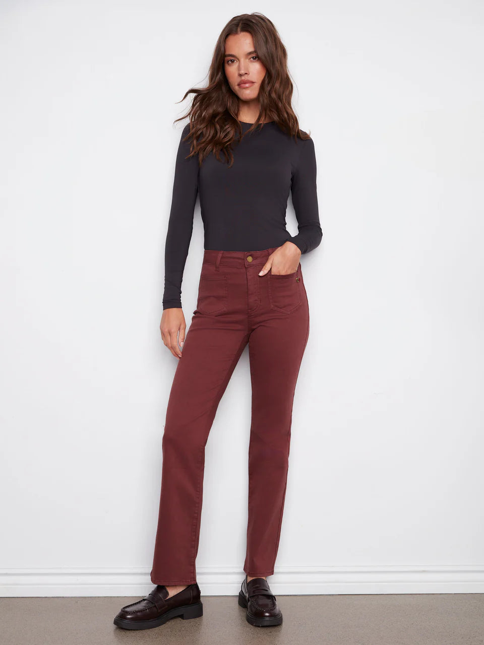 Charlie B C5687 Flare Leg Twill Pant FW25