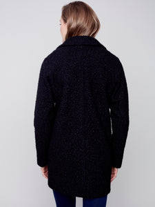 Charlie B C6141X Boucle Knit Tailored Collar Coat Fw23