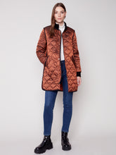 Load image into Gallery viewer, Charlie B C6253 Long Quilted Jacket with Rib FW23
