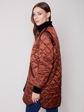 Load image into Gallery viewer, Charlie B C6253 Long Quilted Jacket with Rib FW23
