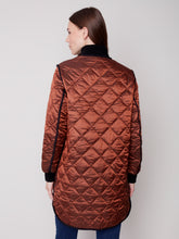 Load image into Gallery viewer, Charlie B C6253 Long Quilted Jacket with Rib FW23
