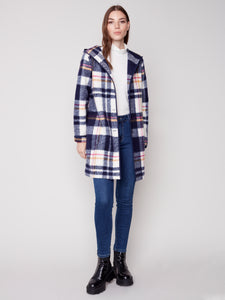 Charlie B C6267P Hooded Button Front Boiled Wool Jacket FW23