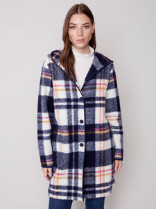 Charlie B C6267P Hooded Button Front Boiled Wool Jacket FW23