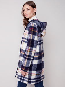 Charlie B C6267P Hooded Button Front Boiled Wool Jacket FW23