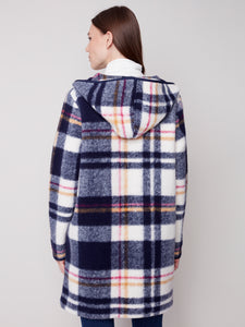 Charlie B C6267P Hooded Button Front Boiled Wool Jacket FW23