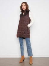 Load image into Gallery viewer, CHARLIE B C6426 LONG HOODED PUFFER VEST FW26
