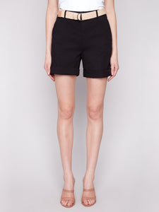 Charlie B C8065 Cuffed Shorts with Belt SS25