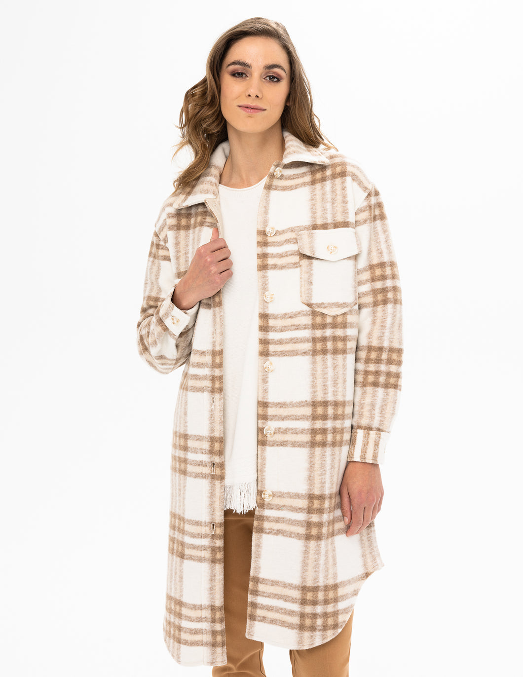 Renuar R3829 L/S Long Shacket FW23