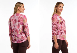 FDJ 3373451 3/4 Sleeve V-Neck Top FW24
