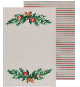 Deck The Halls Coordinated Dishtowels Set of 2