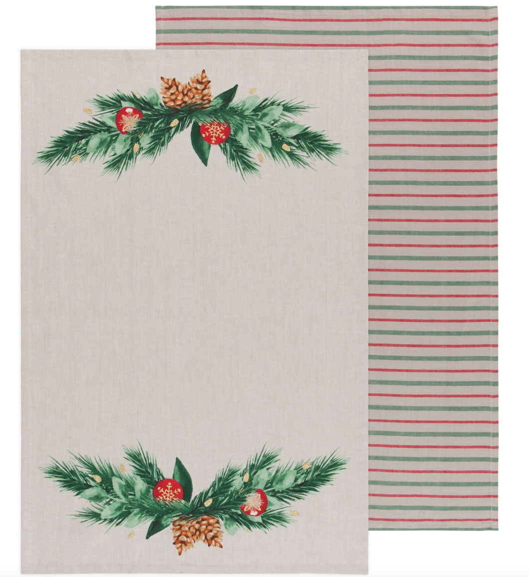 Deck The Halls Coordinated Dishtowels Set of 2