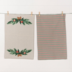Deck The Halls Coordinated Dishtowels Set of 2