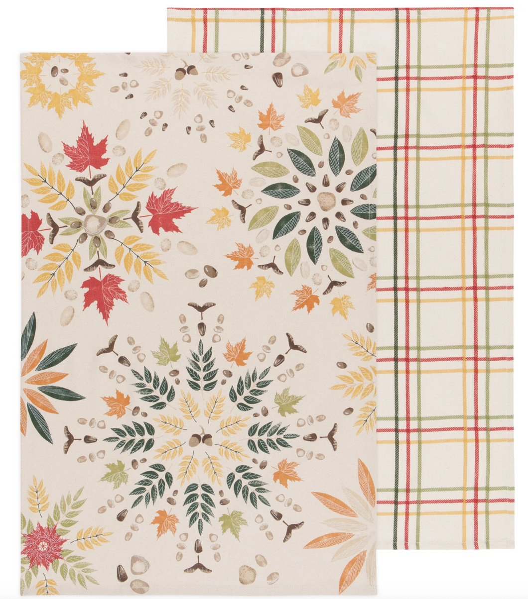 Fall Foliage Coordinated Dishtowels Set of 2