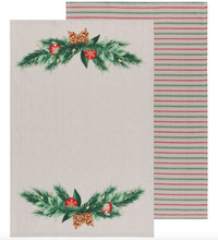 Load image into Gallery viewer, Tea Towels set of 2 Deck the Halls

