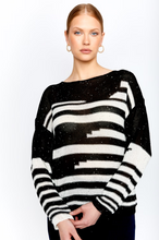 Load image into Gallery viewer, Frank Lyman 243421U Striped Sequin Sweater FW24
