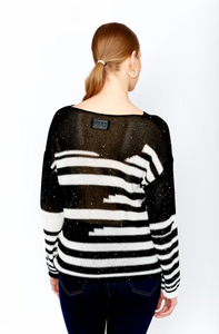 Frank Lyman 243421U Striped Sequin Sweater FW24