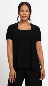 Sympli - Square Neck Top, Short Sleeve - 22247-1