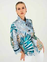 Dolcezza - Tropical Blue Print Jacket - 23650