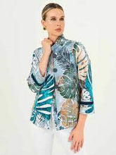 Load image into Gallery viewer, Dolcezza - Tropical Blue Print Jacket - 23650
