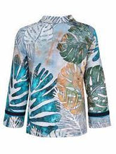 Load image into Gallery viewer, Dolcezza - Tropical Blue Print Jacket - 23650
