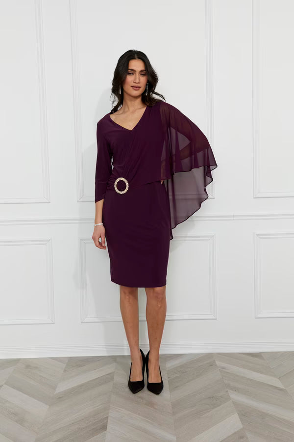 Frank Lyman Knee-length Bodycon V-neck Dress Style 259012 FW25