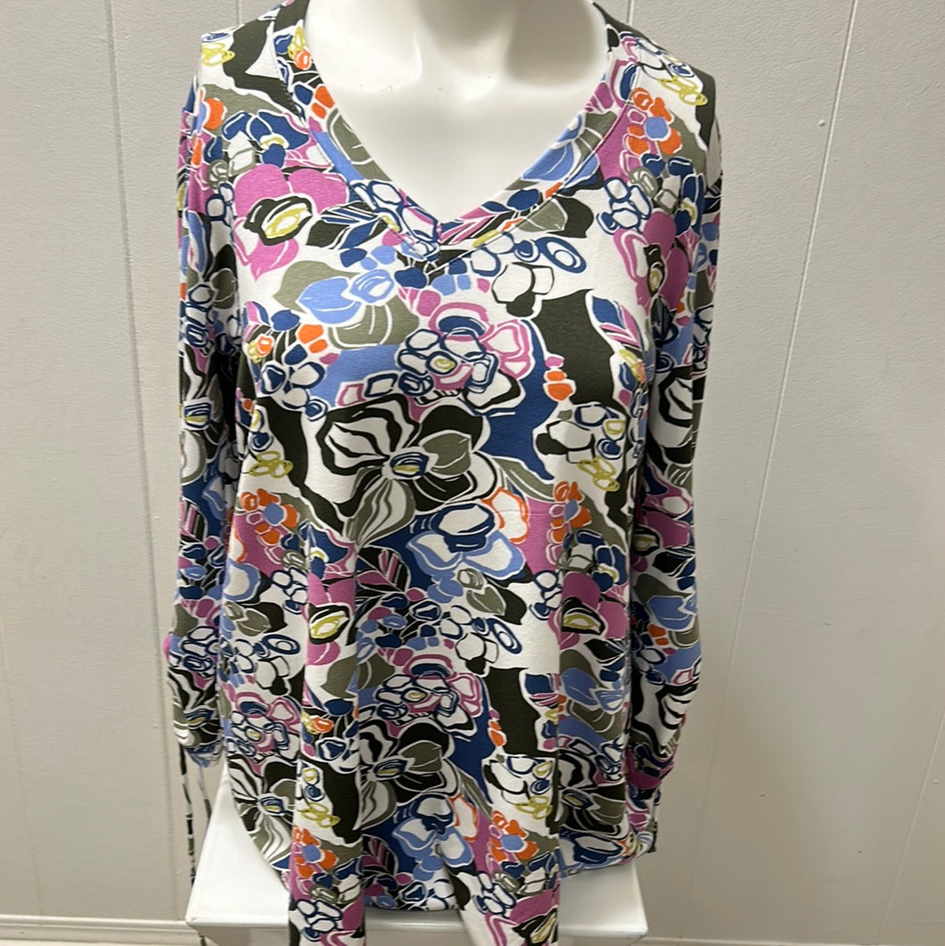 Pure - Pink Floral Print 3/4 Sleeve - 524-4578