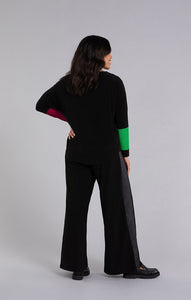 Sympli 22279CB Color Block Sleeve Nu Cinch Top FW23