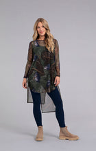 Load image into Gallery viewer, Sympli 3326P Mesh Step Hem Tunic, Long Sleeve Print FW23
