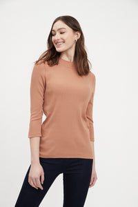 FDJ - 1361161 - 3/4 Sleeve Mock Neck Top