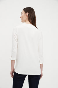 FDJ - 1361161 - 3/4 Sleeve Mock Neck Top