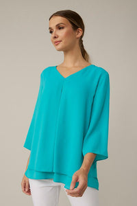 Joseph Ribkoff - Flowy Fit V-Neck Chiffon Top - 221362