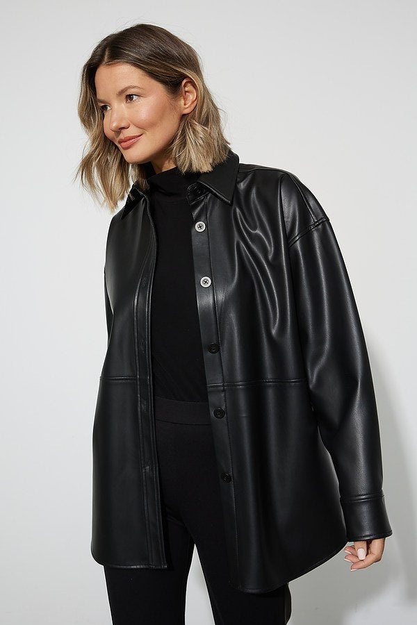 Joseph Ribkoff - 223917 - Leatherette Shirt Jacket